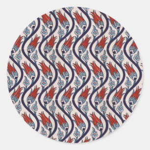 Sticker Rond Motif de tulipe de tabourets/art de tuile