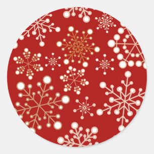 Sticker Rond Motif de vacances Red et Gold