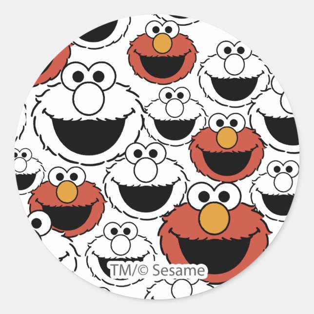 Sticker Rond Motif de visage pop couleur Elmo (Devant)