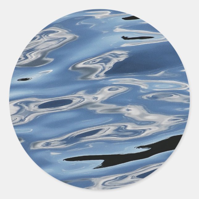Sticker Rond motif d'eau bleu cool (Devant)
