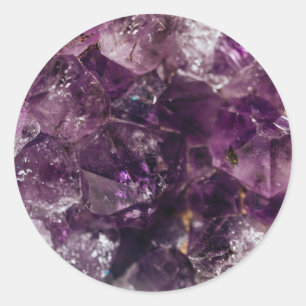 Sticker Rond Motif d'énergie en quartz de cristal Amethyst viol