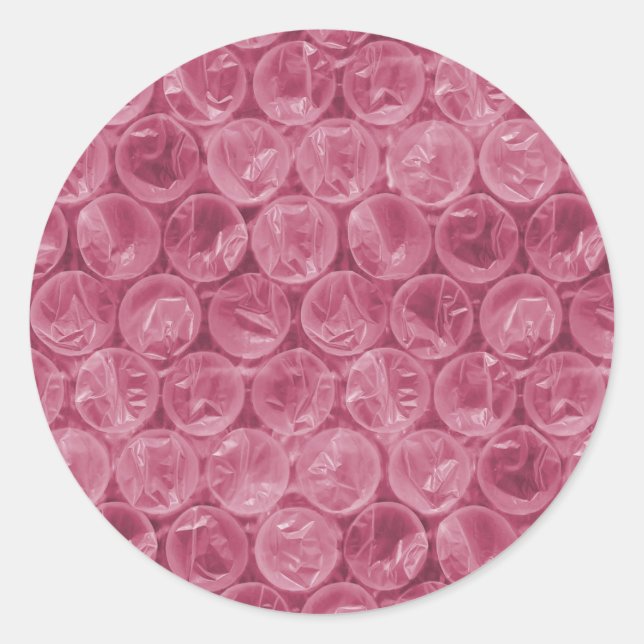 Sticker Rond Motif d'enveloppement de bulle rose (Devant)