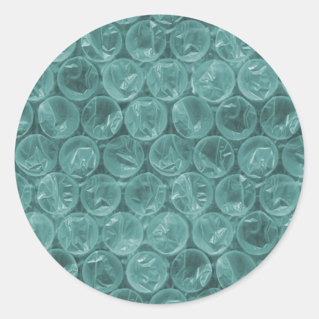 Sticker Rond Motif d'enveloppement de bulle turquoise (Devant)