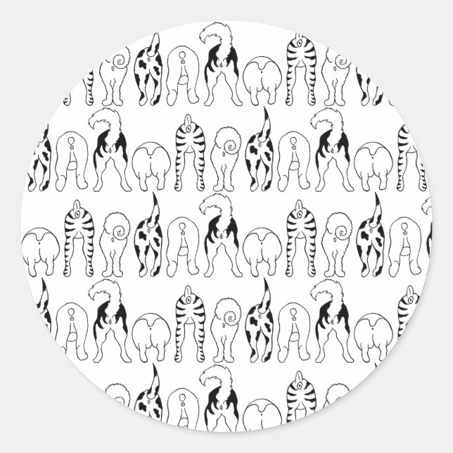 Sticker Rond Motif des boutons de chien (Devant)