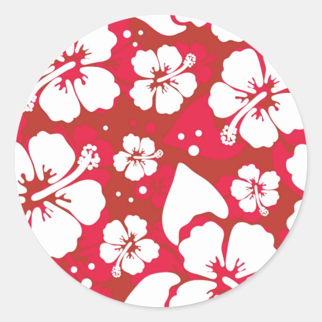 Sticker Rond Motif des fleurs d'Hibiscus (Devant)