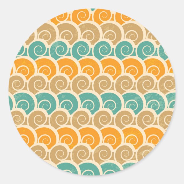 Sticker Rond Motif des ondulations d'aquarelle (Devant)