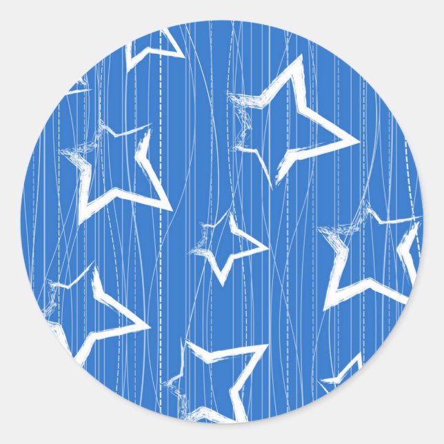 Sticker Rond Motif d'étoiles (Devant)