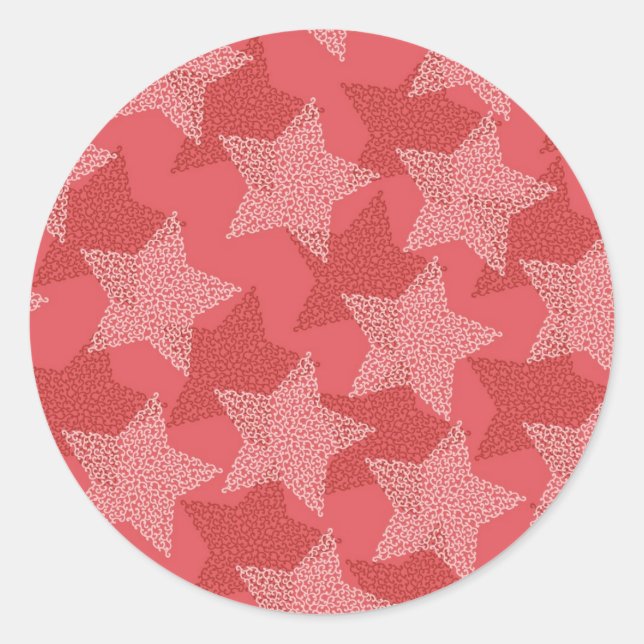 Sticker Rond Motif d'étoiles (Devant)
