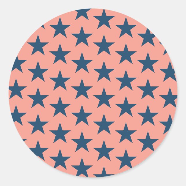 Sticker Rond Motif d'étoiles 4 (Devant)