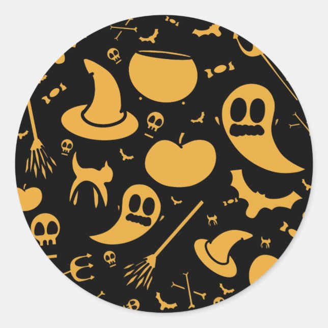 Sticker Rond Motif d'Halloween pour petits enfants (Devant)
