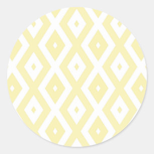 Sticker Rond Motif diamant jaune pâle et blanc