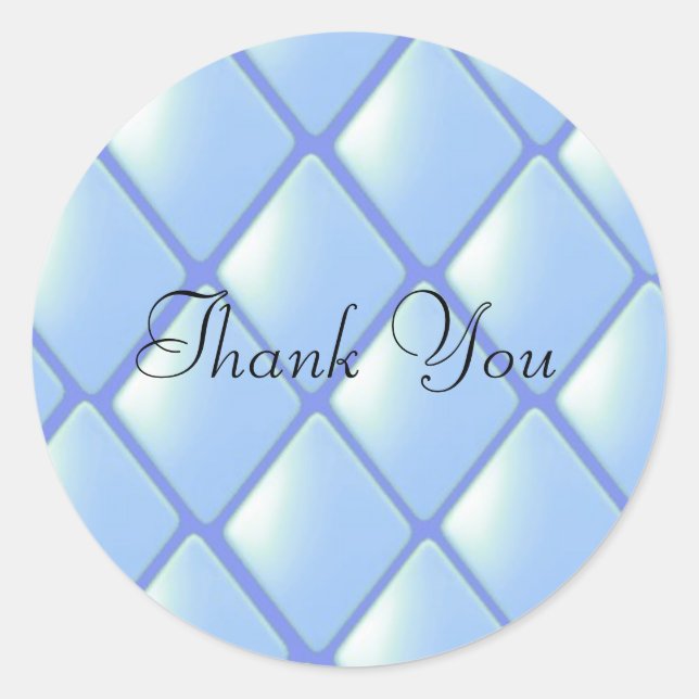 Sticker Rond Motif diamant matelassé bleu (Devant)