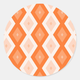 Sticker Rond Motif diamant orange