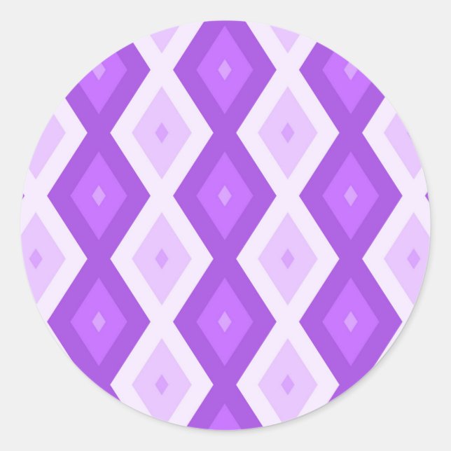 Sticker Rond Motif diamant violet clair (Devant)