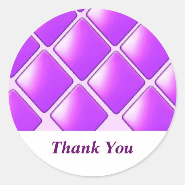 Sticker Rond Motif diamant violet gras (Devant)