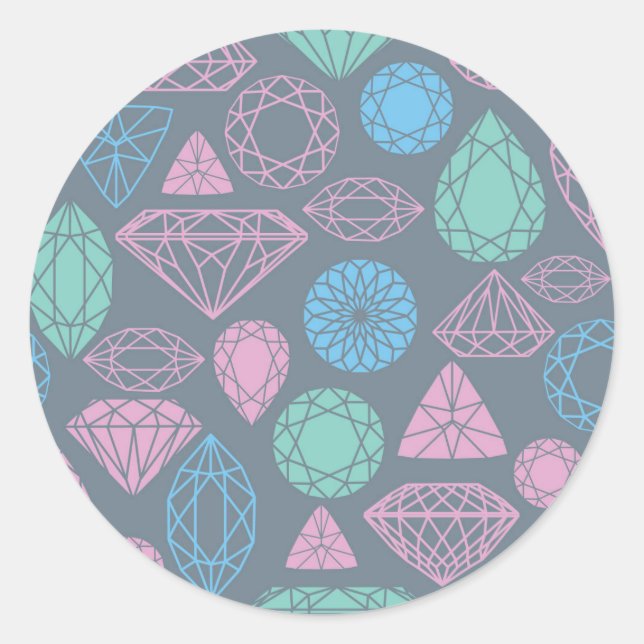 Sticker Rond Motif d'icône Gemstone (Devant)