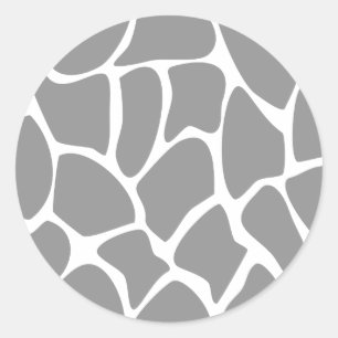 Sticker Rond Motif d'impression de girafe dans le gris