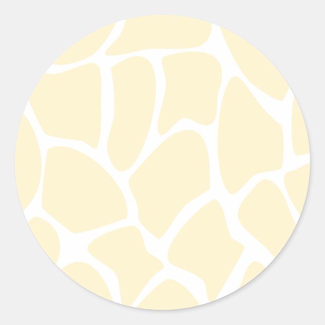 Sticker Rond Motif d'impression Giraffe en couleur crème. (Devant)