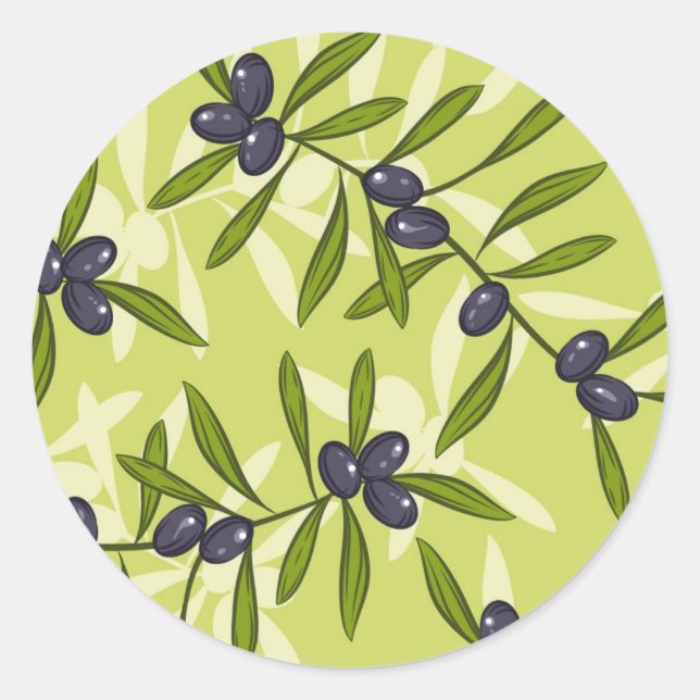 Sticker Rond Motif d'olive (Devant)