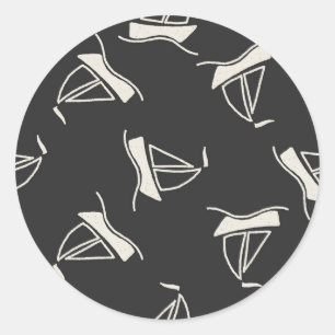 Sticker Rond Motif Doodle Sailboat