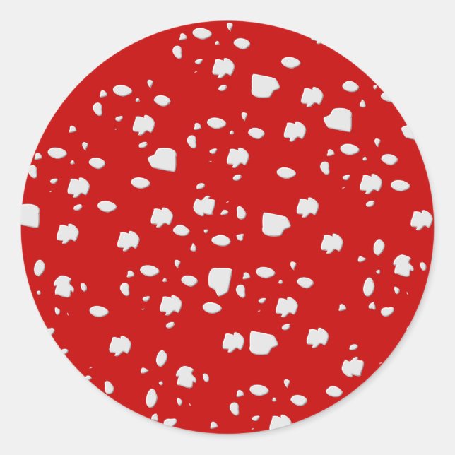 Sticker Rond motif dot avec champignon de tabouret rouge (Devant)