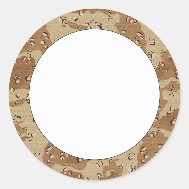 Sticker Rond Motif du Camouflage du désert (Devant)