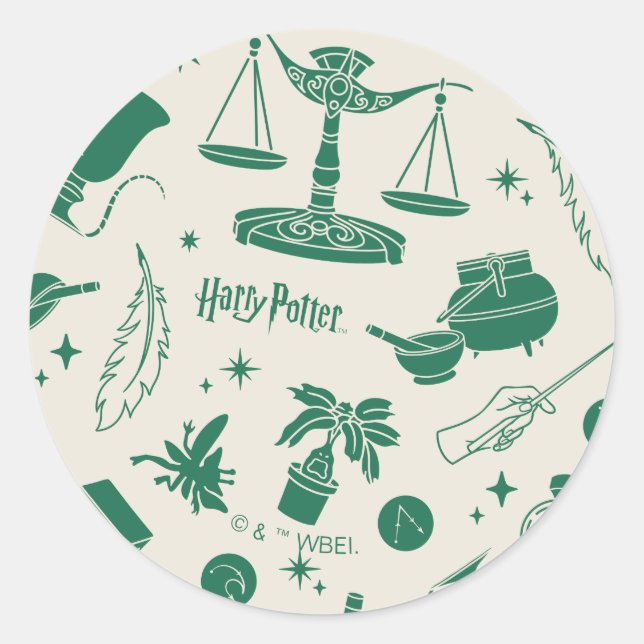 Sticker Rond MOTIF du club de classe HOGWARTS™ (Devant)