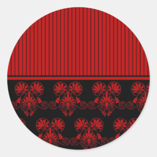 Sticker Rond Motif du coeur noir et rouge (2)