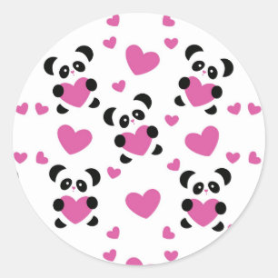 Sticker Rond Motif du Jour de l'Amour