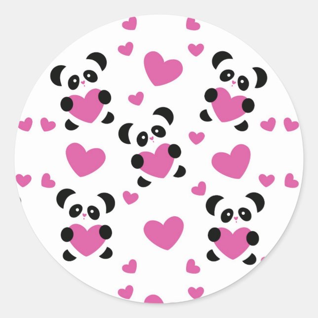 Sticker Rond Motif du Jour de l'Amour (Devant)
