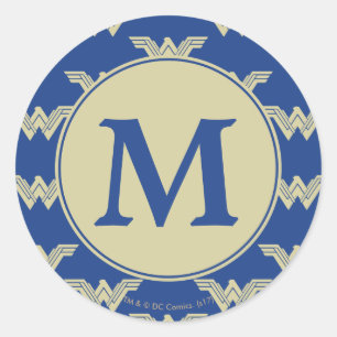 Sticker Rond Motif du logo de Monogram Wonder Woman