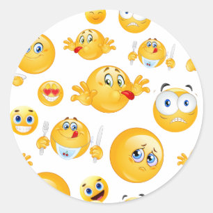 Sticker Rond Motif Emoji