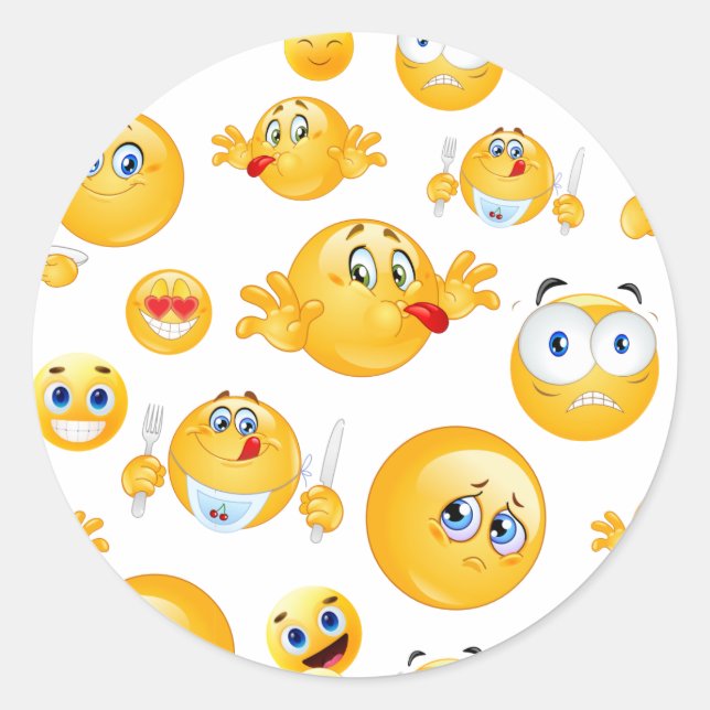 Sticker Rond Motif Emoji (Devant)