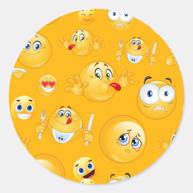 Sticker Rond Motif Emoji 2 (Devant)
