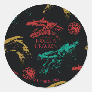Sticker Rond Motif en chef Dragon