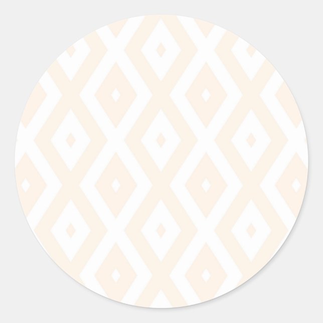 Sticker Rond Motif en diamant beige et blanc (Devant)