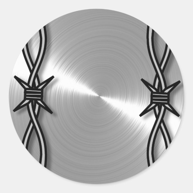 Sticker Rond Motif en fil barbelé (Devant)