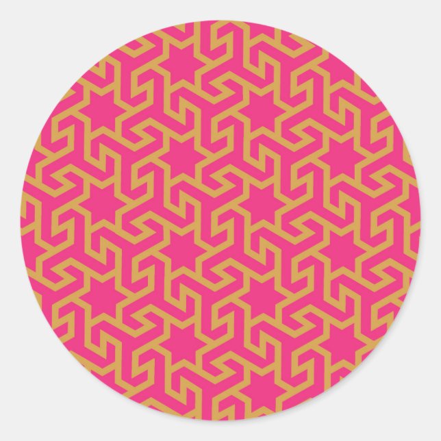Sticker Rond Motif en forme d'étoile arabe (Devant)