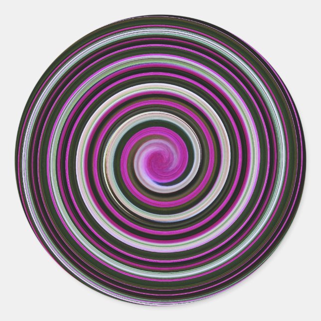 Sticker Rond Motif en spirale violette (Devant)