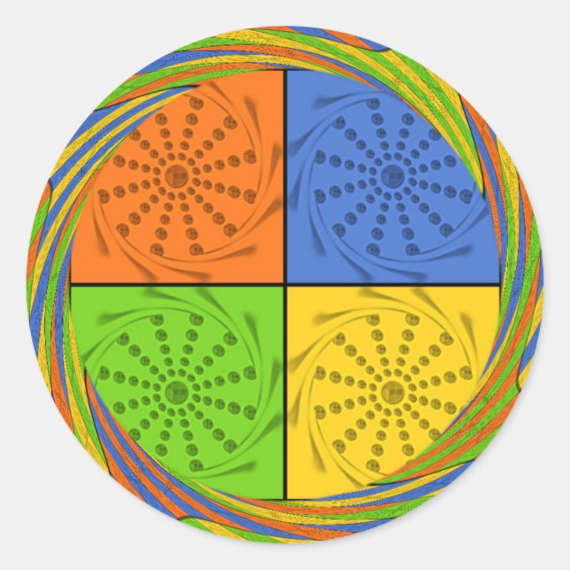 Sticker Rond Motif en tissu égyptien sans couture (Devant)