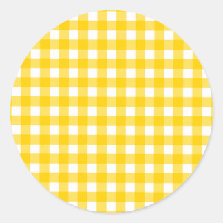 Sticker Rond Motif En vichy jaune
