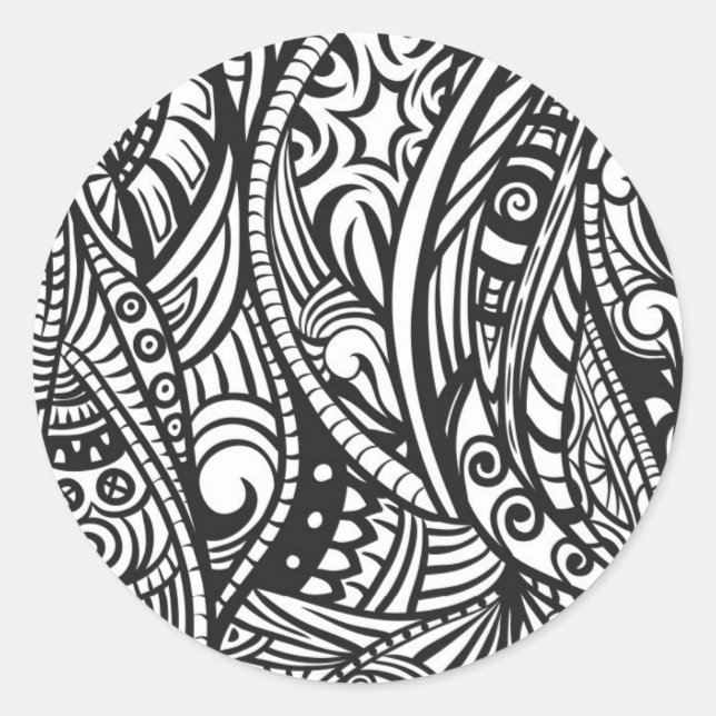 Sticker Rond Motif ethnique 3 (Devant)