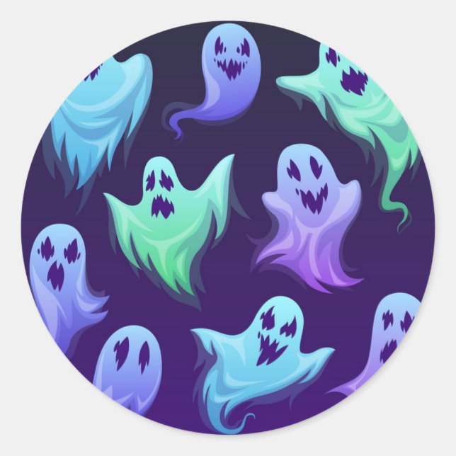Sticker Rond Motif fantôme (Devant)