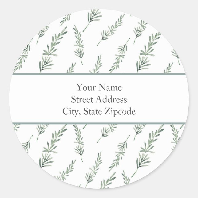 Sticker Rond Motif Feuille de Rosemary (Devant)