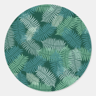 Sticker Rond Motif feuille fermier sur vert foncé