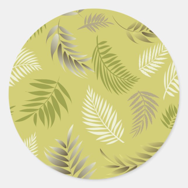 Sticker Rond Motif Feuille tropical 17 (Devant)