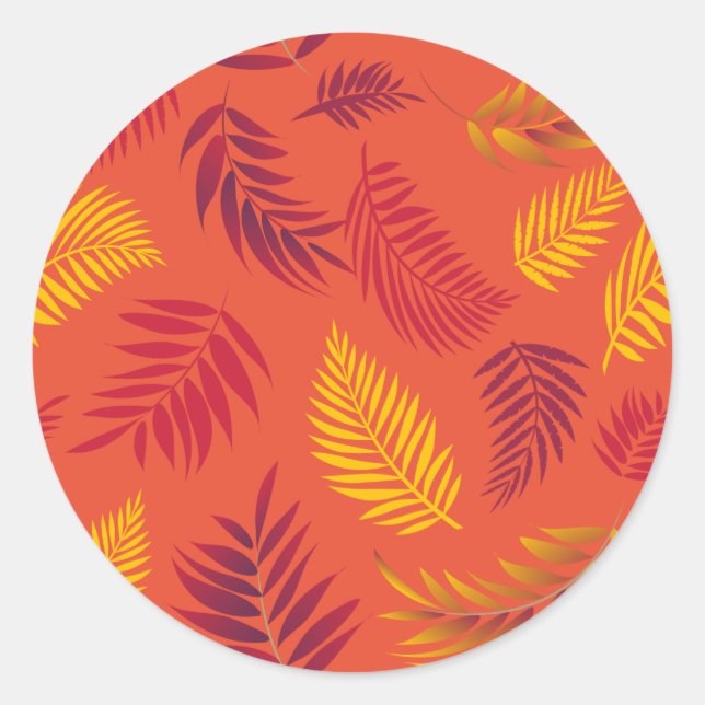 Sticker Rond Motif Feuille tropical 18 (Devant)