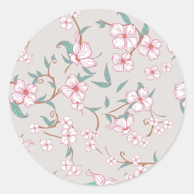 Sticker Rond Motif Fleurs déplaisantes (Devant)