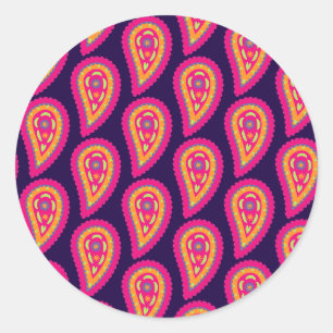 Sticker Rond Motif Floral Boho Rose