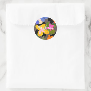 Sticker Rond Motif Floral coloré
